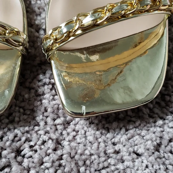 Back To Glam Triple Strap Gold Chrome Heels - Picture 8 of 13